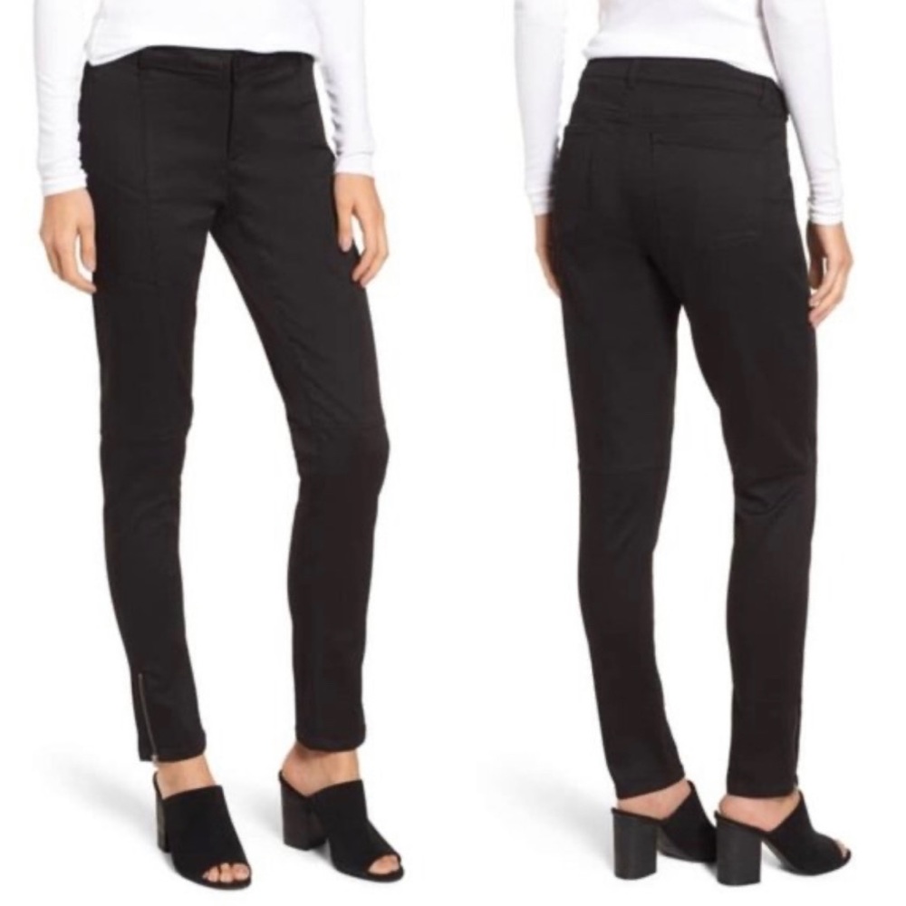 NWT Eileen Fisher Black Skinny Biker Jean, Organic Cotton Tencel Stretch Denim